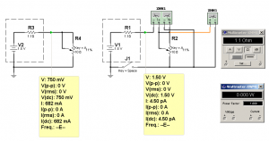 Fig.1 Circuito para comprobar la máxima transferencia de energía