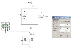 Fig.9 Circuito básico de un amplificador de RF a transistor NPN